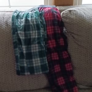 Pajama pants to Calvin Klein green plaid and red and black plaid size large